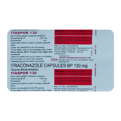 Itaspor Itraconazole 130 Mg Capsules